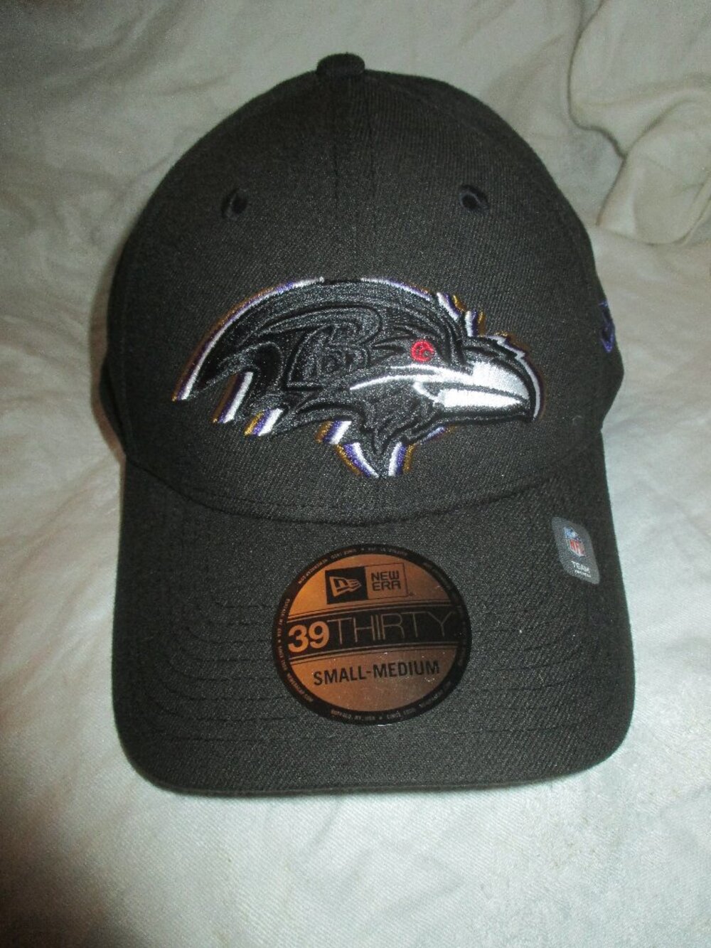 New Era 39 Thirty Large Baltimore Ravens Black Fitted NEW small-medium